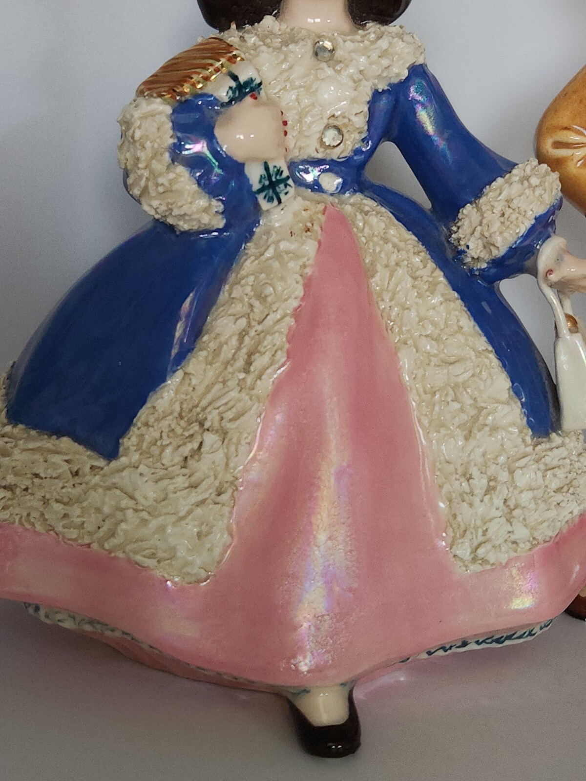 Vintage 1950’s Kitsch Figurines Boy And Girl 7in Holland Mold Ceramics