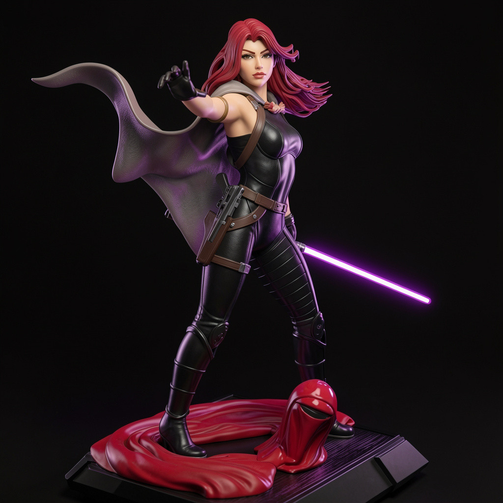 Beautiful Mara Jade Star Wars V1! Printed 16k Res! HandPainted or Unpainted!