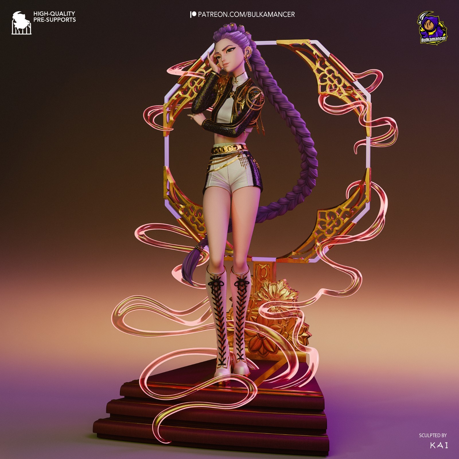 Rumi – K-Pop Demon Hunters 1/8 Scale Figure Statue 3D Print Model Kit Unpainted