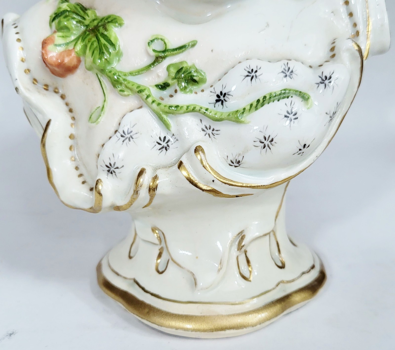 PAIR Antique GERMAN 19th C MEISSEN Dresden French Samson PORCELAIN BUST Boy Girl