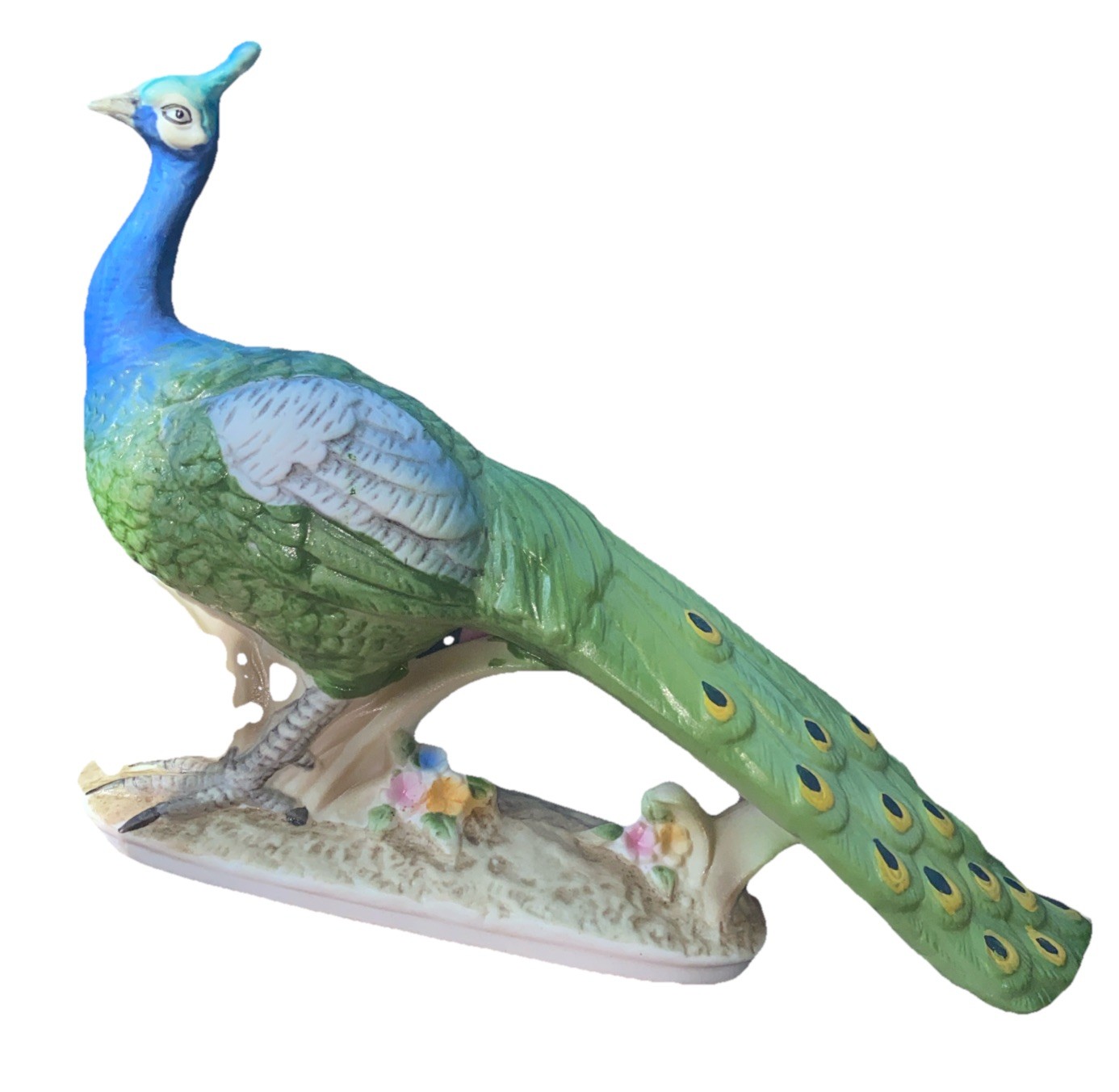 Gorgeous Lefton Peacock Figurine Hand Painted Japan KW2335