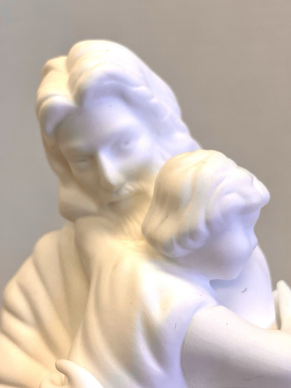 Vintage Lenox “Footprints In The Sand” Jesus Figurine W child on Stand 10-1/2″