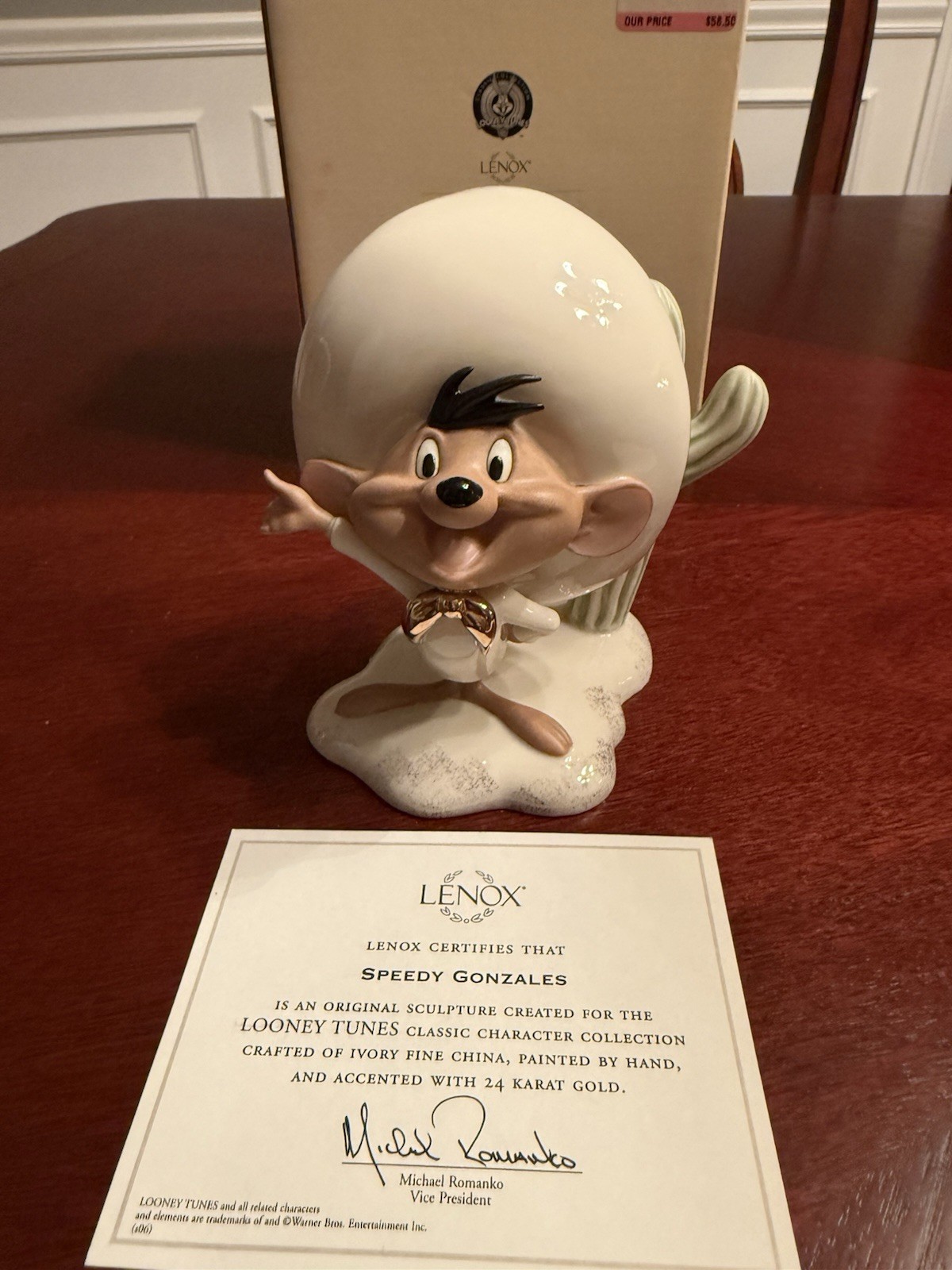 Vintage LENOX Warner Bros. Looney Tunes Speedy Gonzales Figurine NEW IN BOX