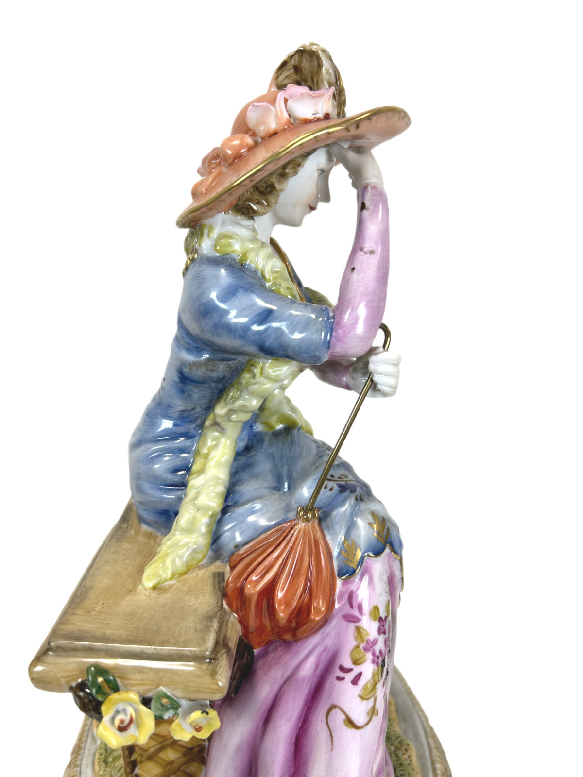 Vintage Carl Scheidig Grafenthal GDR Dresden Style Porcelain Lady Figurine