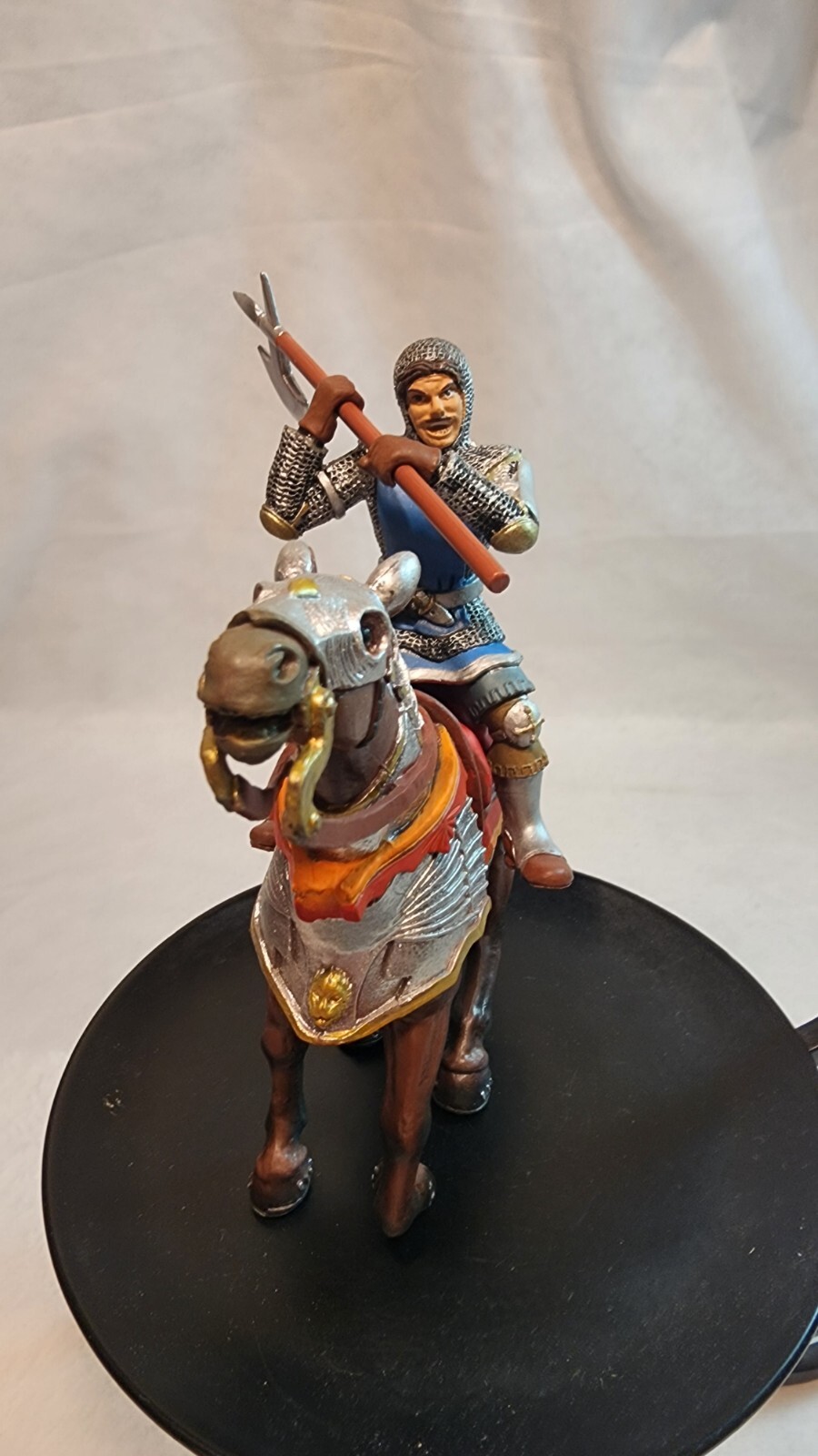 Vintage Bully Medieval Knight On Horse Figurine, with axe weapon
