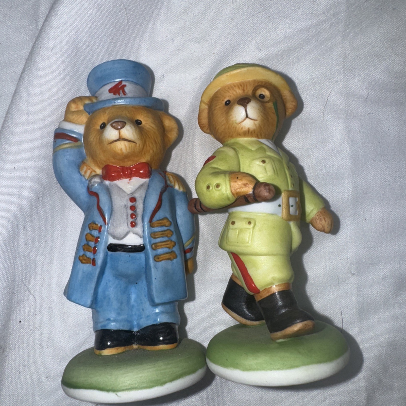 Franklin Mint Hotel Teddington Lot Of 9 Bear Figurines Porcelain ( A )