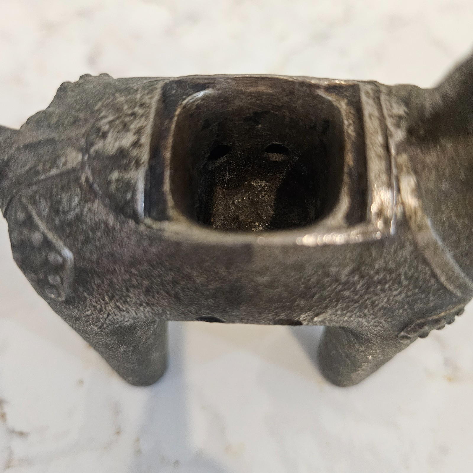 MCM Japanese Cast Metal Horse Toothpick Holder 3.75″ Marked, Removable Saddle