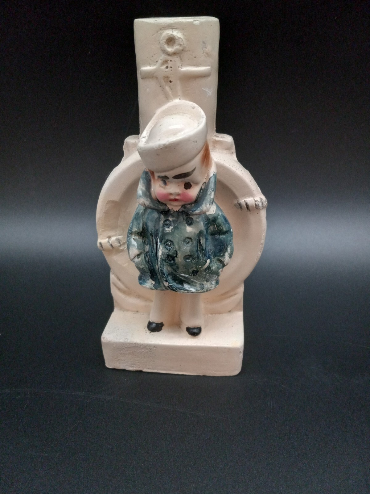 World war 11 navy sailor boy figure chalkware table lamp 5″ H 3″ W 2″ D