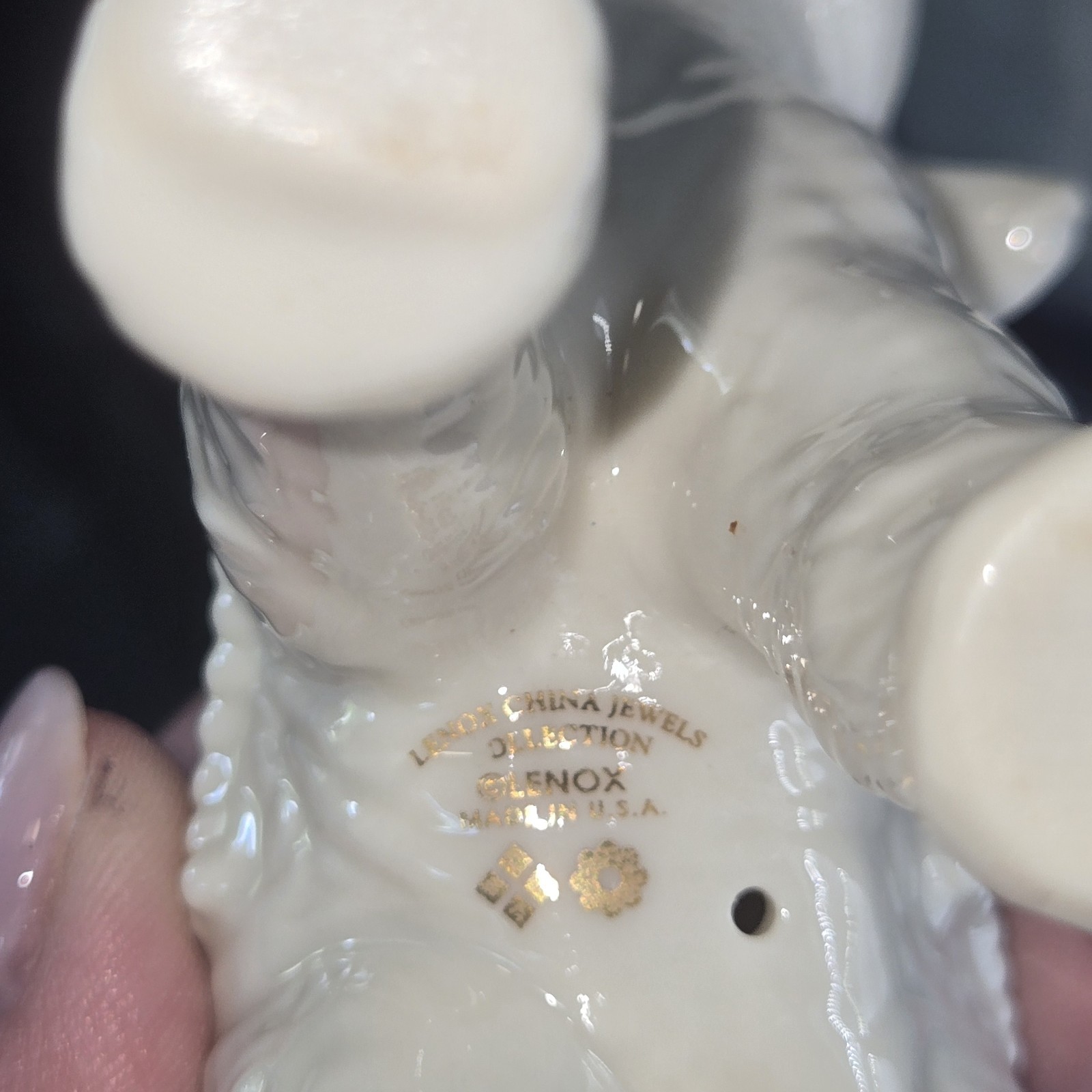Lenox China Jewels Collection Elephant Figurine Ivory Porcelain Raised Trunk USA