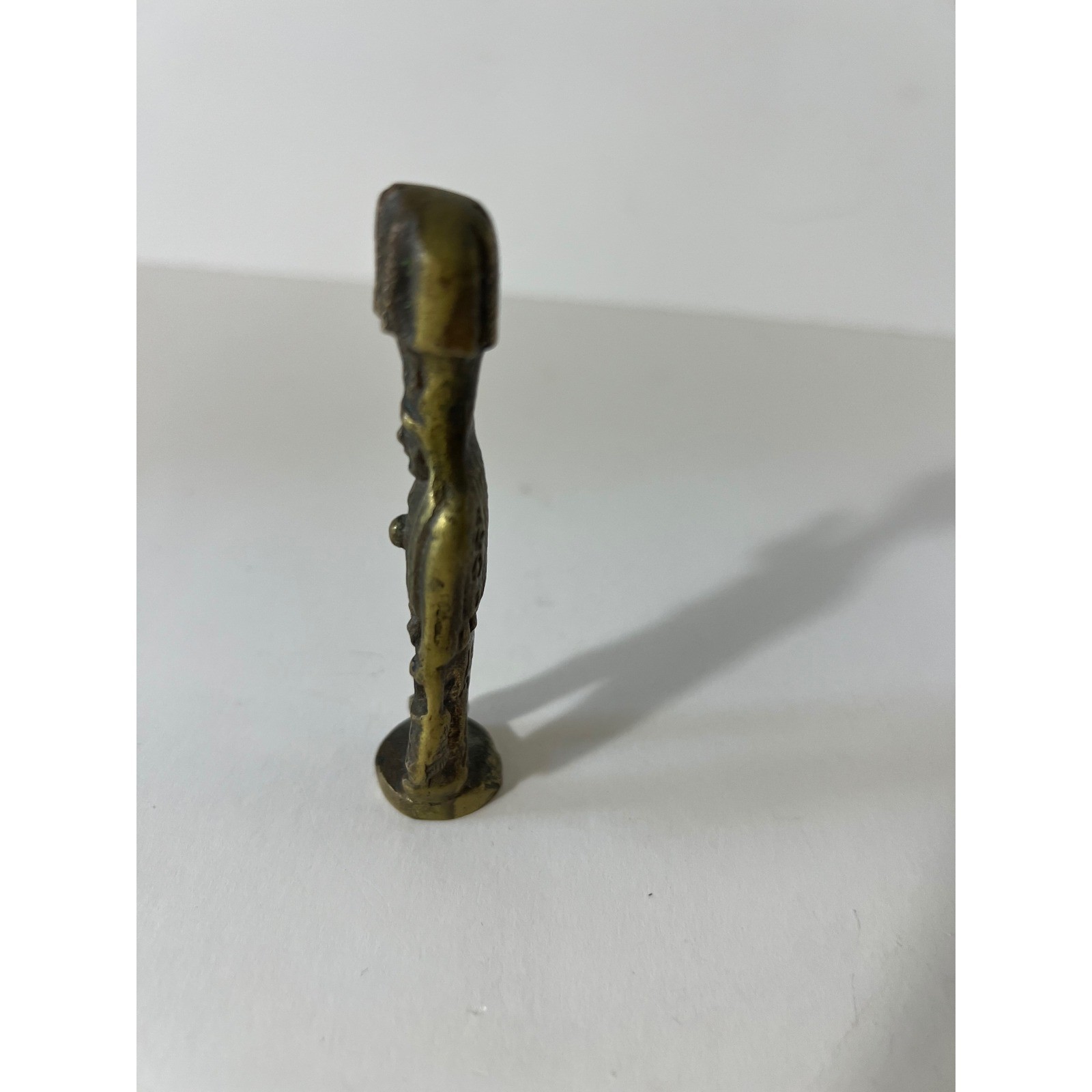 Vintage Brass Harvest Man Baker Hat Head Covering Figurine 3.5″