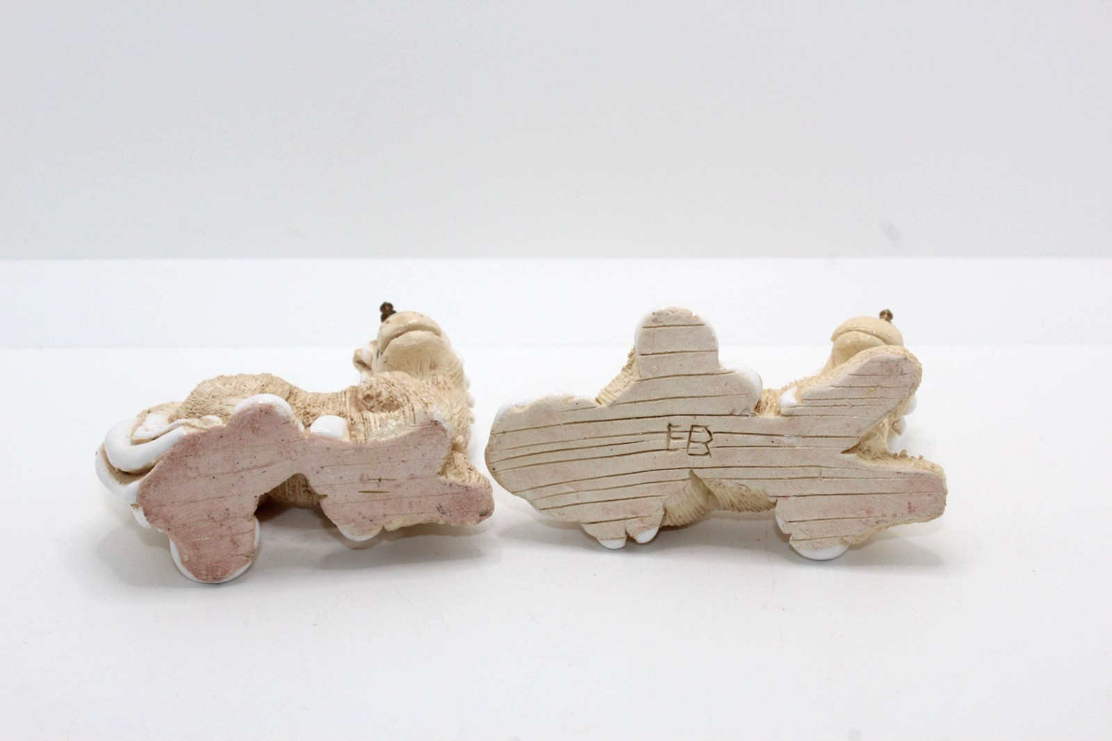 Artesania Rinconada Clay Unicorns Set Kneeling & Laying Unicorn Brass Horn