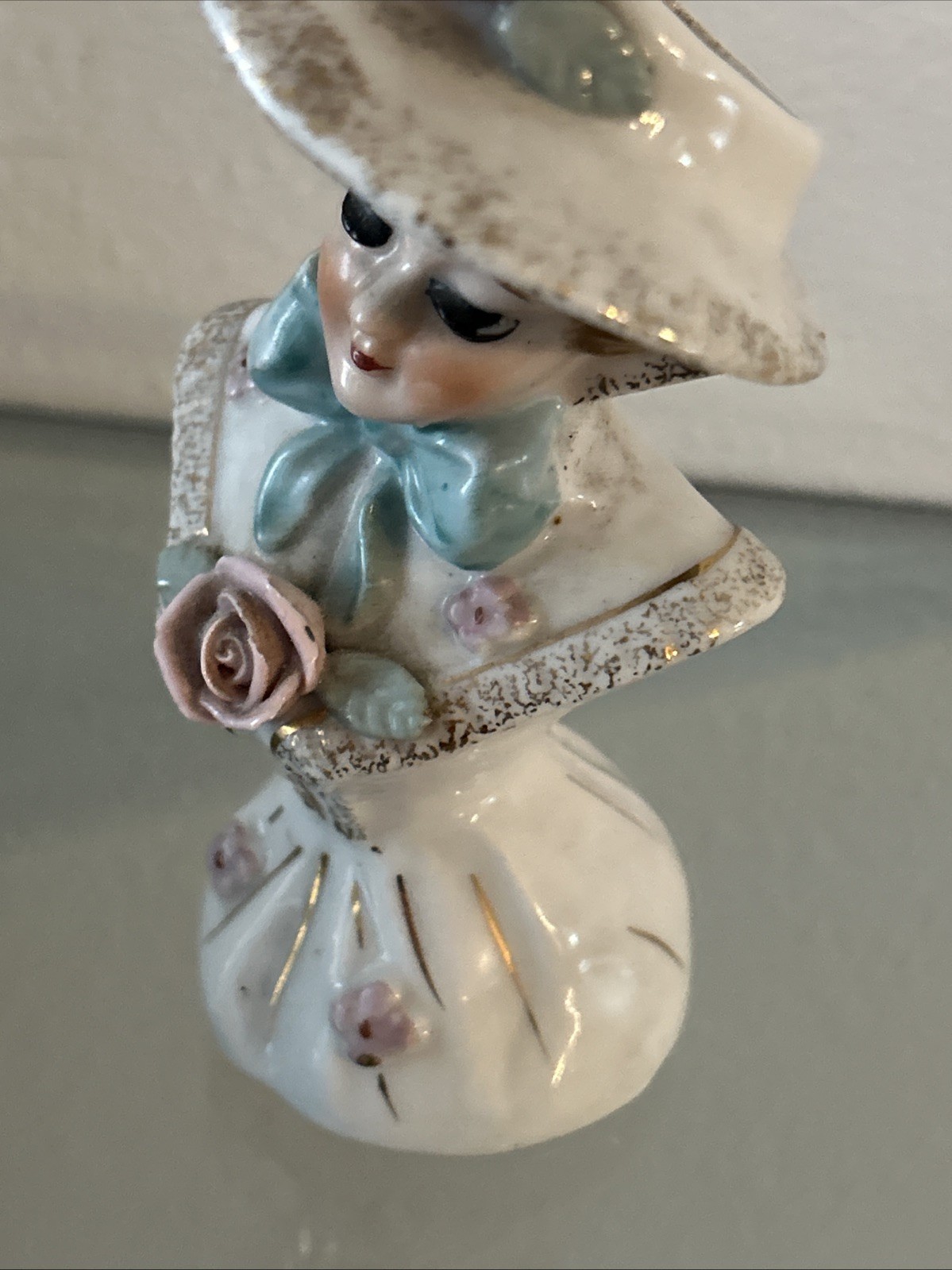 Vintage Lady Figurine Vase 5.5 Inches Tall Made in Japan