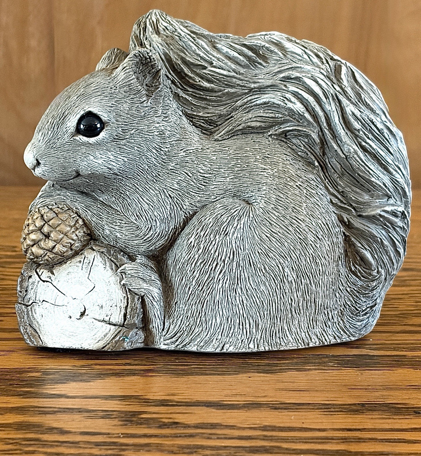 Vintage Gray Squirrel Statue by Sandra Brue Sandicast Charming Intricate Detail