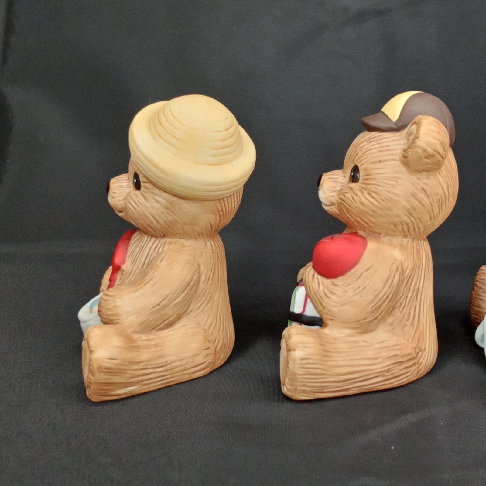 Vintage 1980s Home Interiors HomCo Teddy Bear Figurine Set Of 4