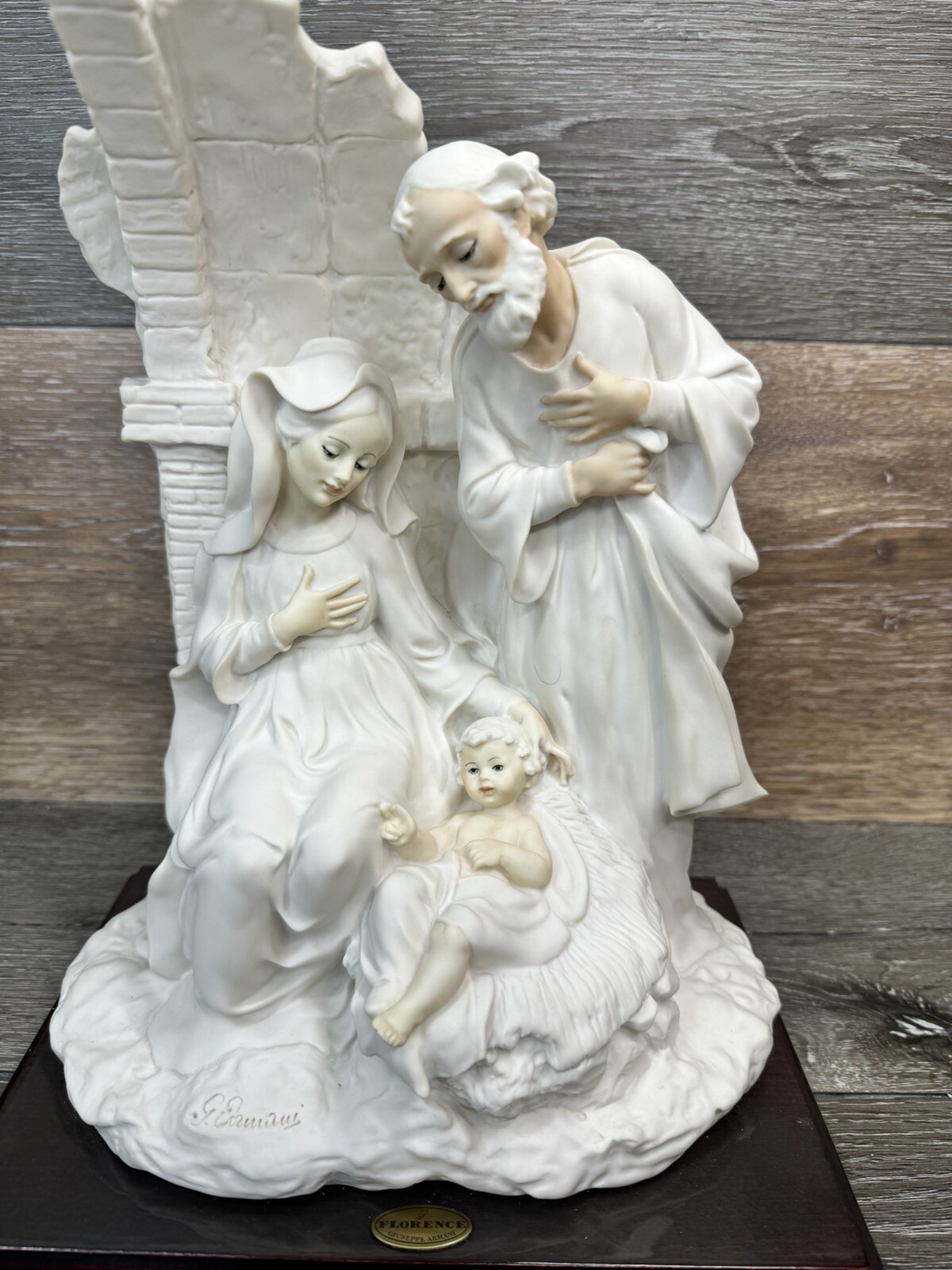 Vintage Giuseppe Armani Nativity Sculpture Florence d’Arte Studio Italy 12.5×10”