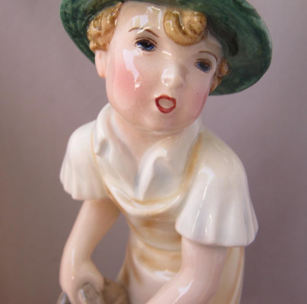 Original Keramos Dakon Glass Porcelain Boy Gardener Figurine Austria Vienna