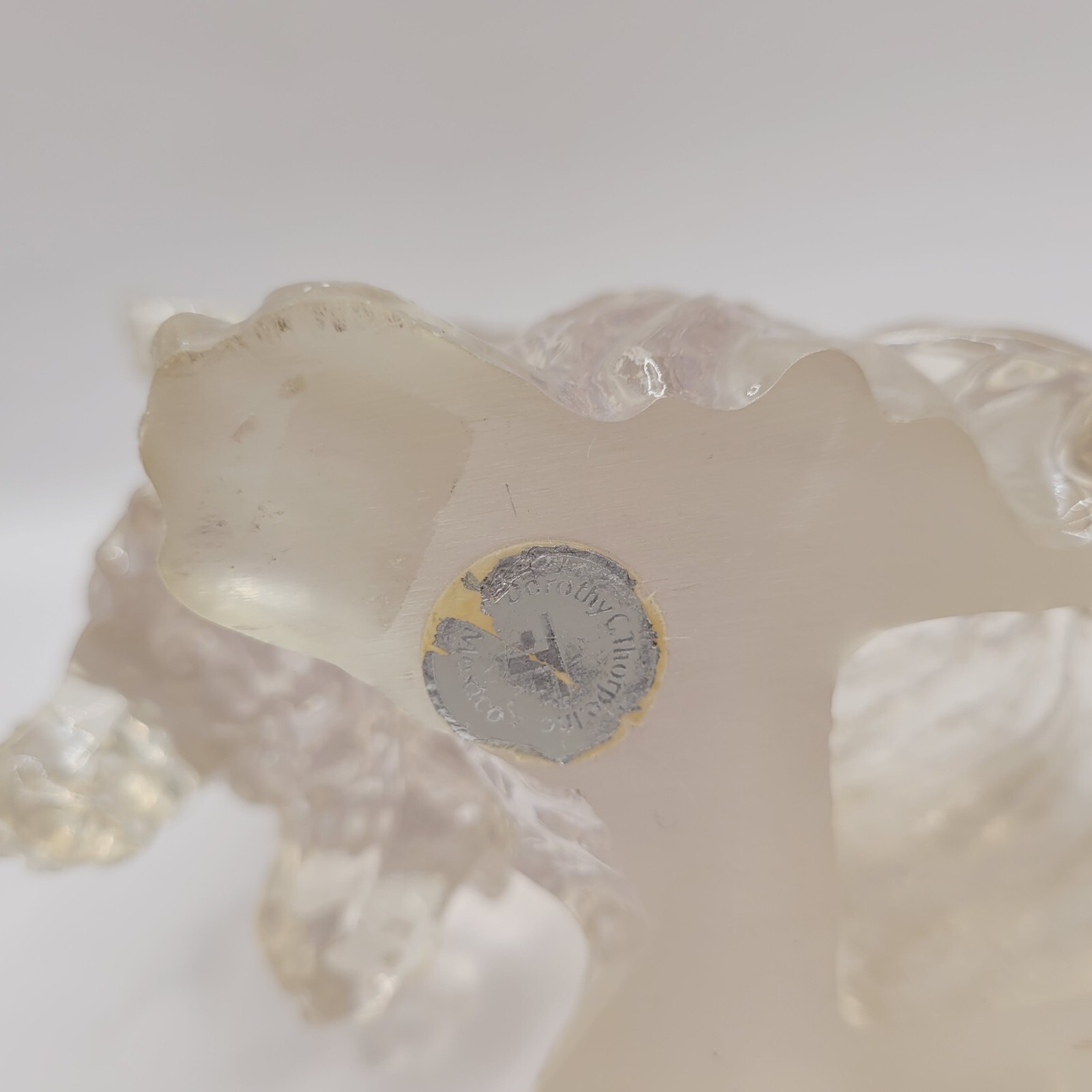 Dorothy Thorpe Clear Resin Pekingese Foo Dog Sculpture Figurine MCM 1960s Mexico