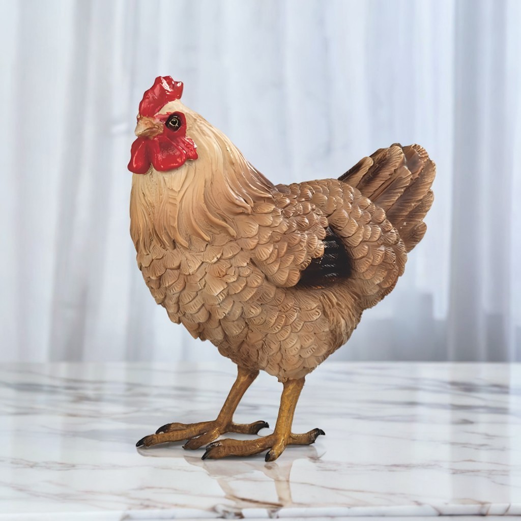 4.75″H Brown Hen Figurine Ornament Home Decoration Unique Gift