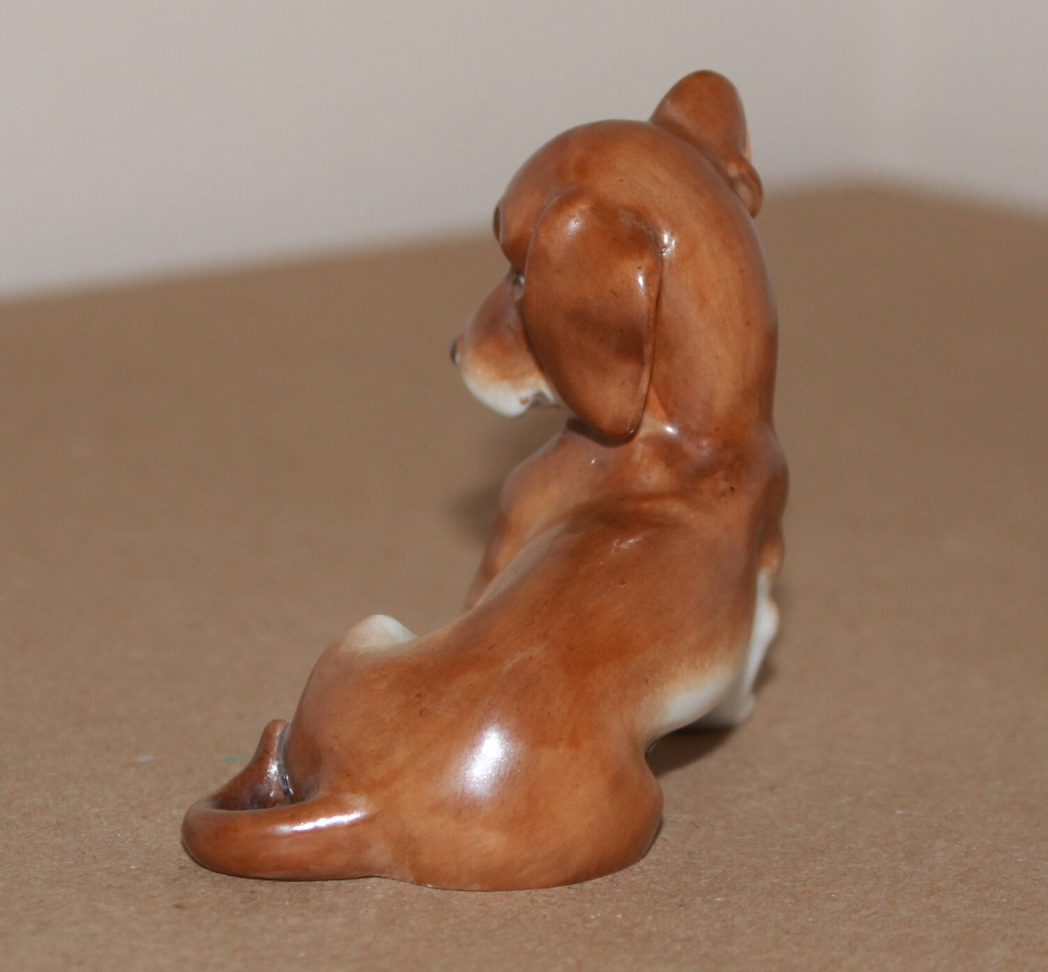 Antique Augarten Wien Porcelain Figurine Dachshund Dog 1671 Hund Dackel Austria