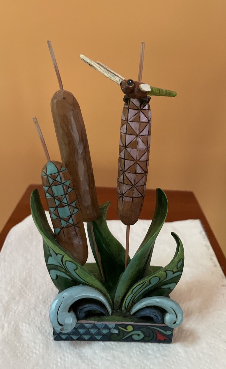 Jim Shore Cattails & Dragonfly Figurine SUMMER BREEZES Enesco 2013 Read HTF