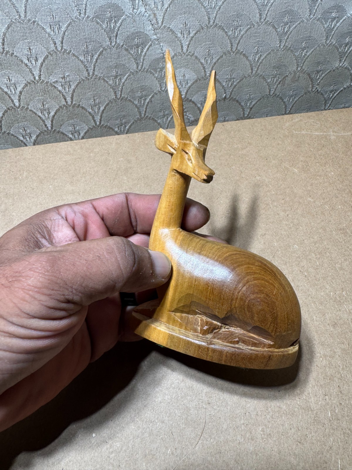 Kenya Hand Carved Wood Gazelle #1 – 6 Inches Tall