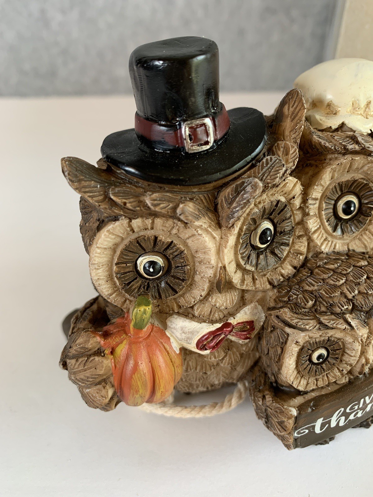 Harvest Owls Pilgrim Family Shelf Sitter Cracker Barrel fall decor THANKSGIVING