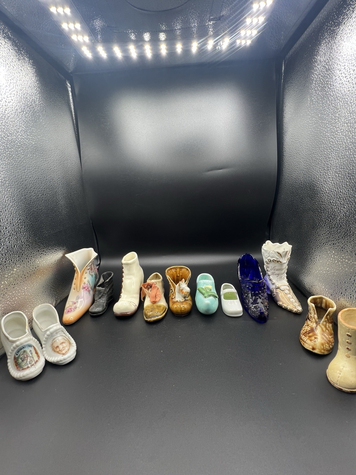 Lot of Vintage Ceramic/Glass Shoes 13 Total