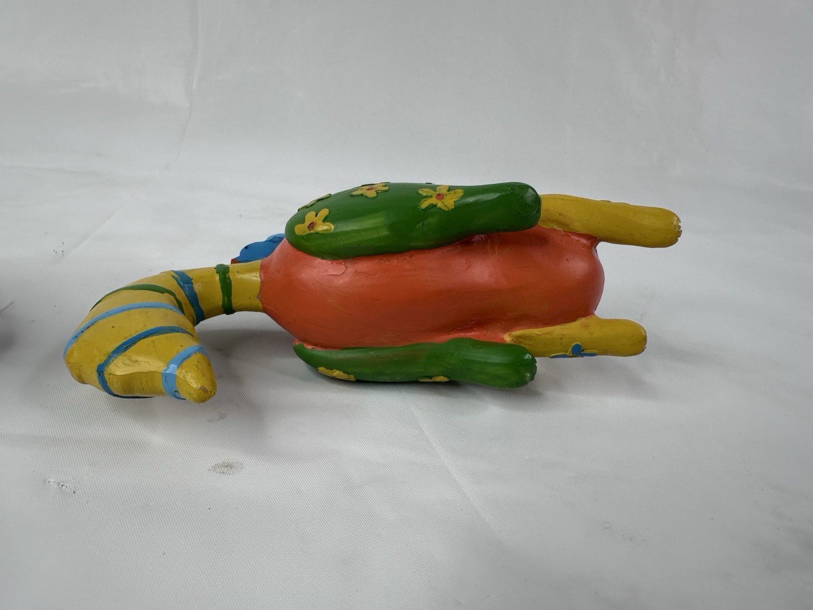 Whimsical Rainbow Primitive Folk Art Cats Figurine Resin Color Block