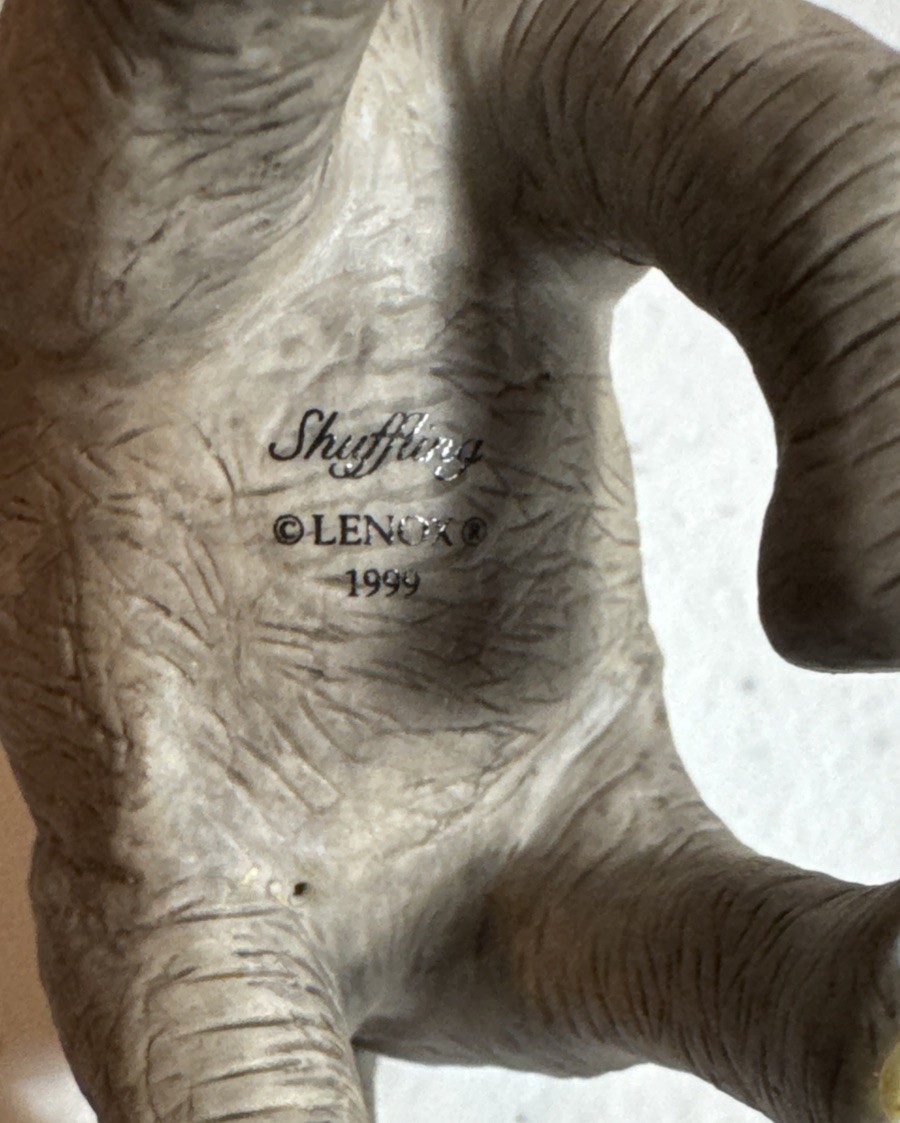 Vintage Shuffling Lenox 1999 Baby elephant Porcelain 5X3″