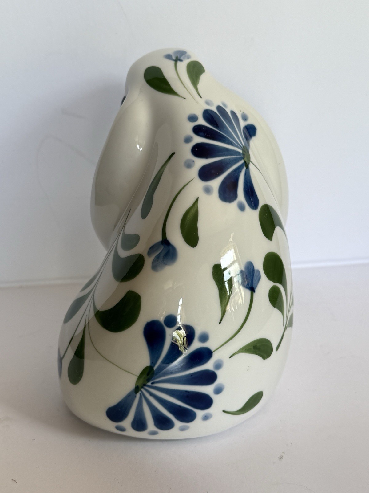 Dansk Int’l Vintage Ceramic “Sage Song” Collection Rabbit Figurine Blue Floral