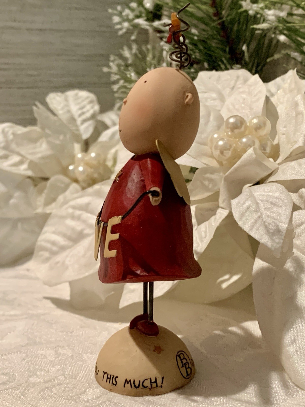 Blossom Bucket Dan Dipaolo Figurine Valentine I Love You This Much Angel 4”
