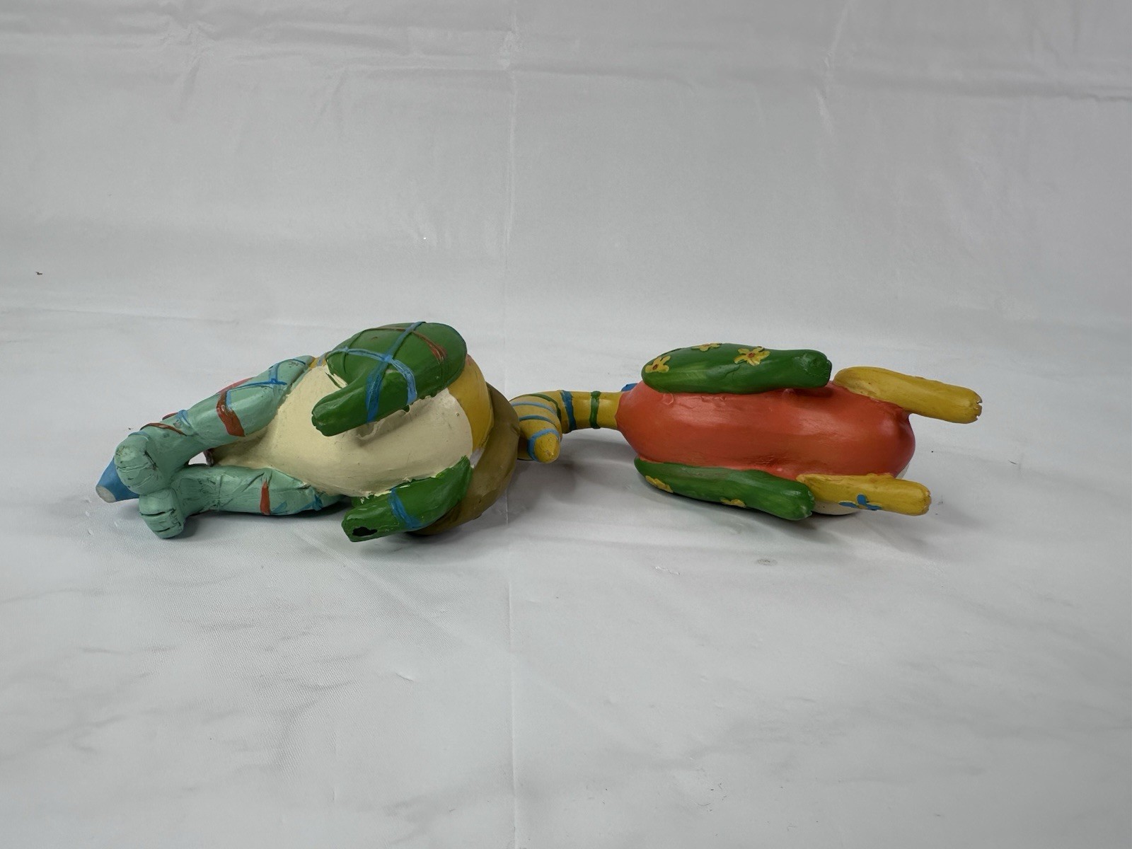 Whimsical Rainbow Primitive Folk Art Cats Figurine Resin Color Block