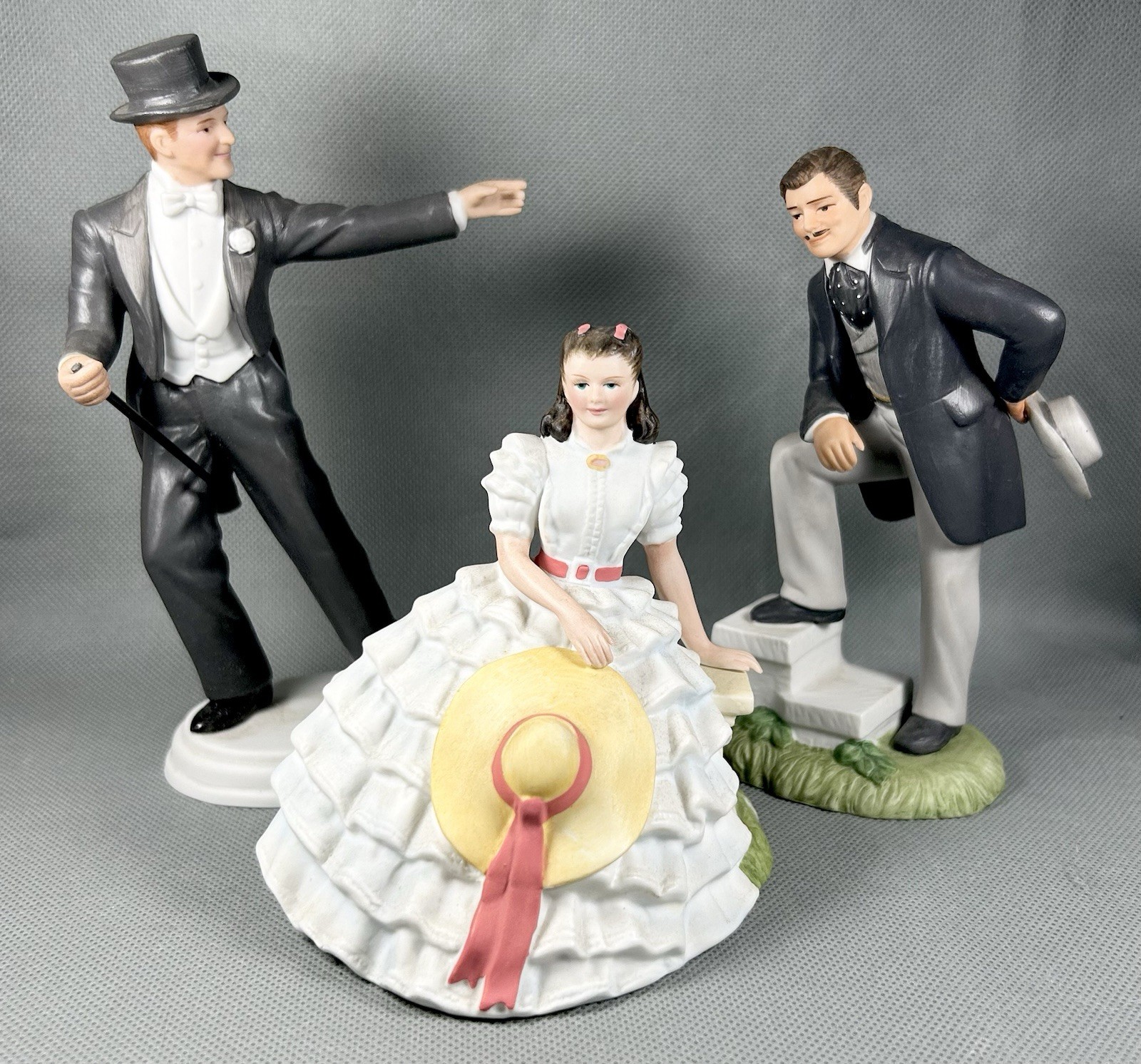 Avon Images Of Hollywood Figurines Fred Astaire Rhett Butler Scarlett O’Hara 83’