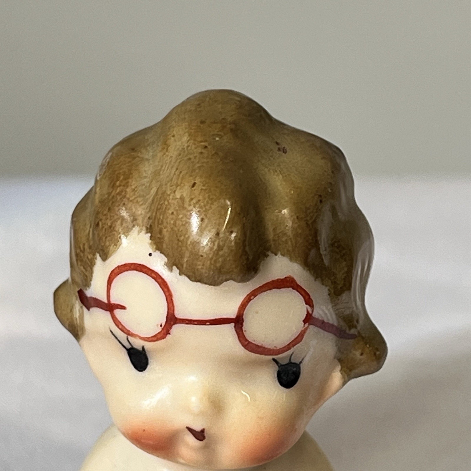 Vintage Boy & Girl Kewpie Dolls Figurines Japan Porcelain Hand Painted Pink/Blue