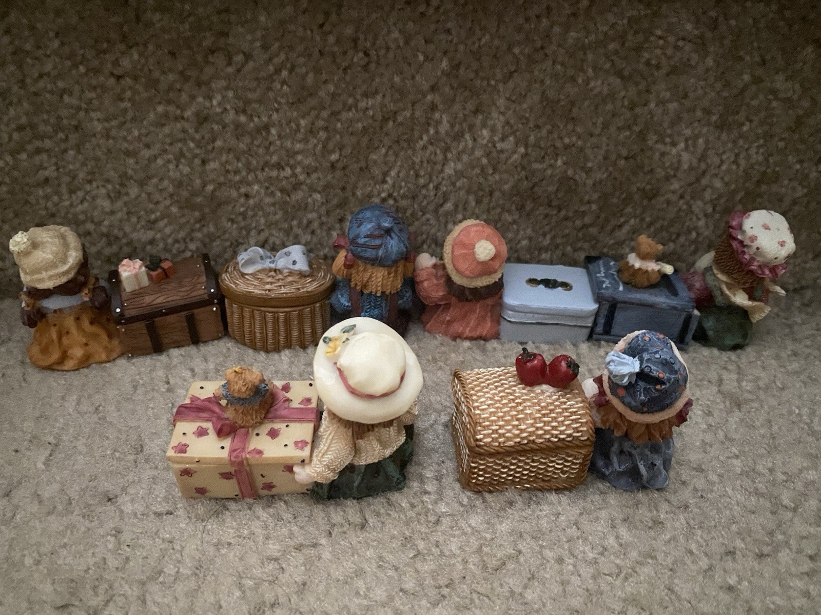Vintage 1999 Girl Knick Knack Figurines Trinket Boxes Mini Lot Set Of 6 Gift