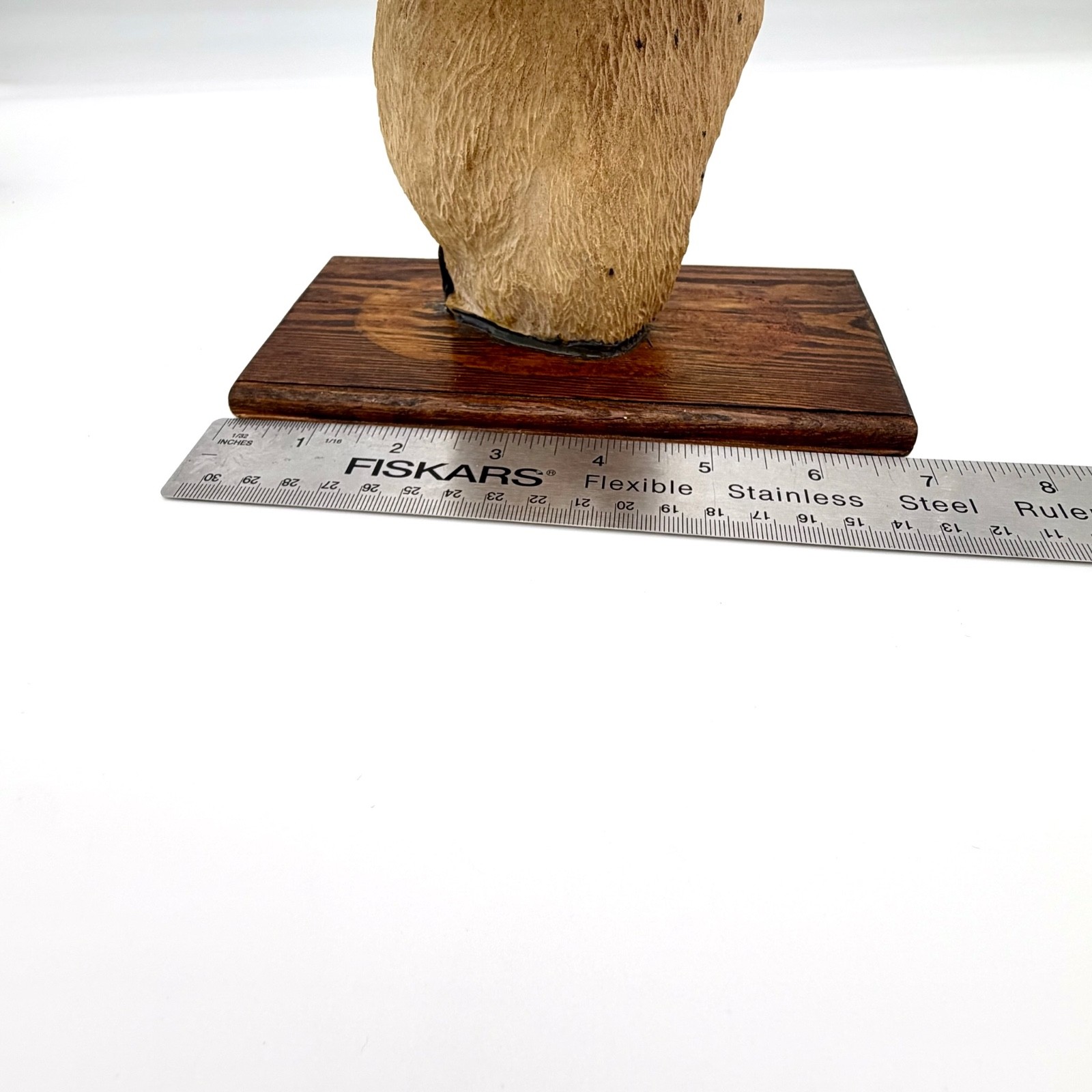 Debbe Edwards Bighorn Sheep Ram Head Sculpture Wood Base Cabin Decor