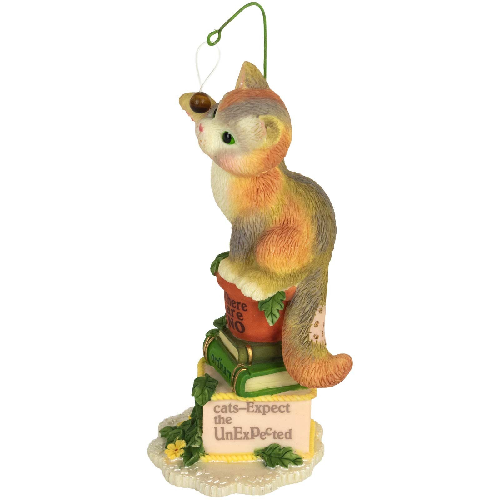 Calico Kittens Cat Playing with Toy on Book Stack Figurine 686573 Unexpected New
