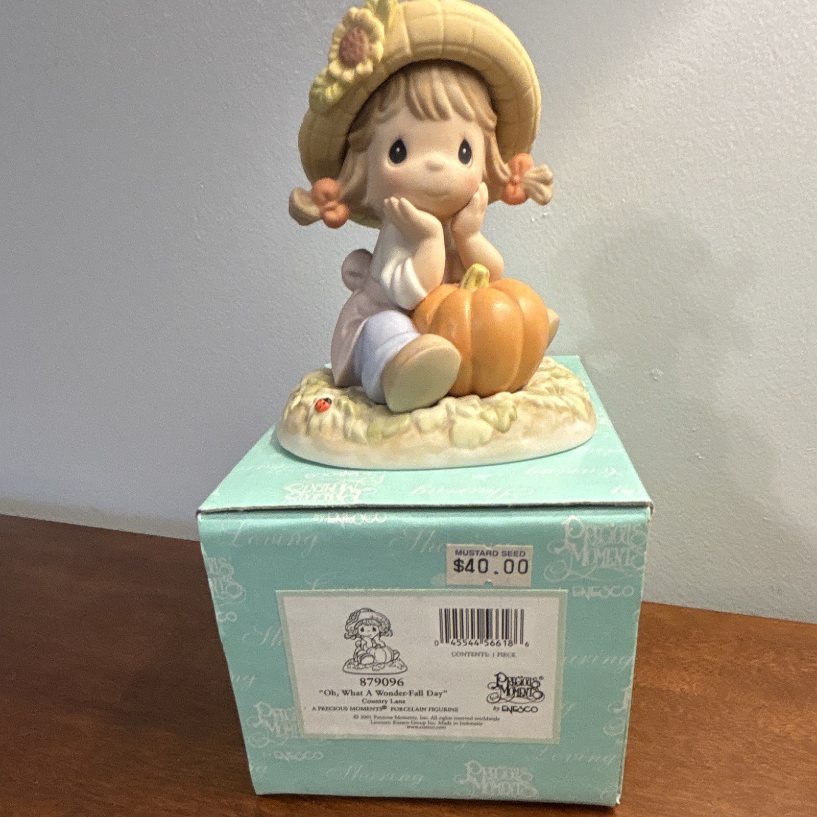 Precious Moments Oh, What a Wonder-fall Day Porcelain Figurine Boxed 2001
