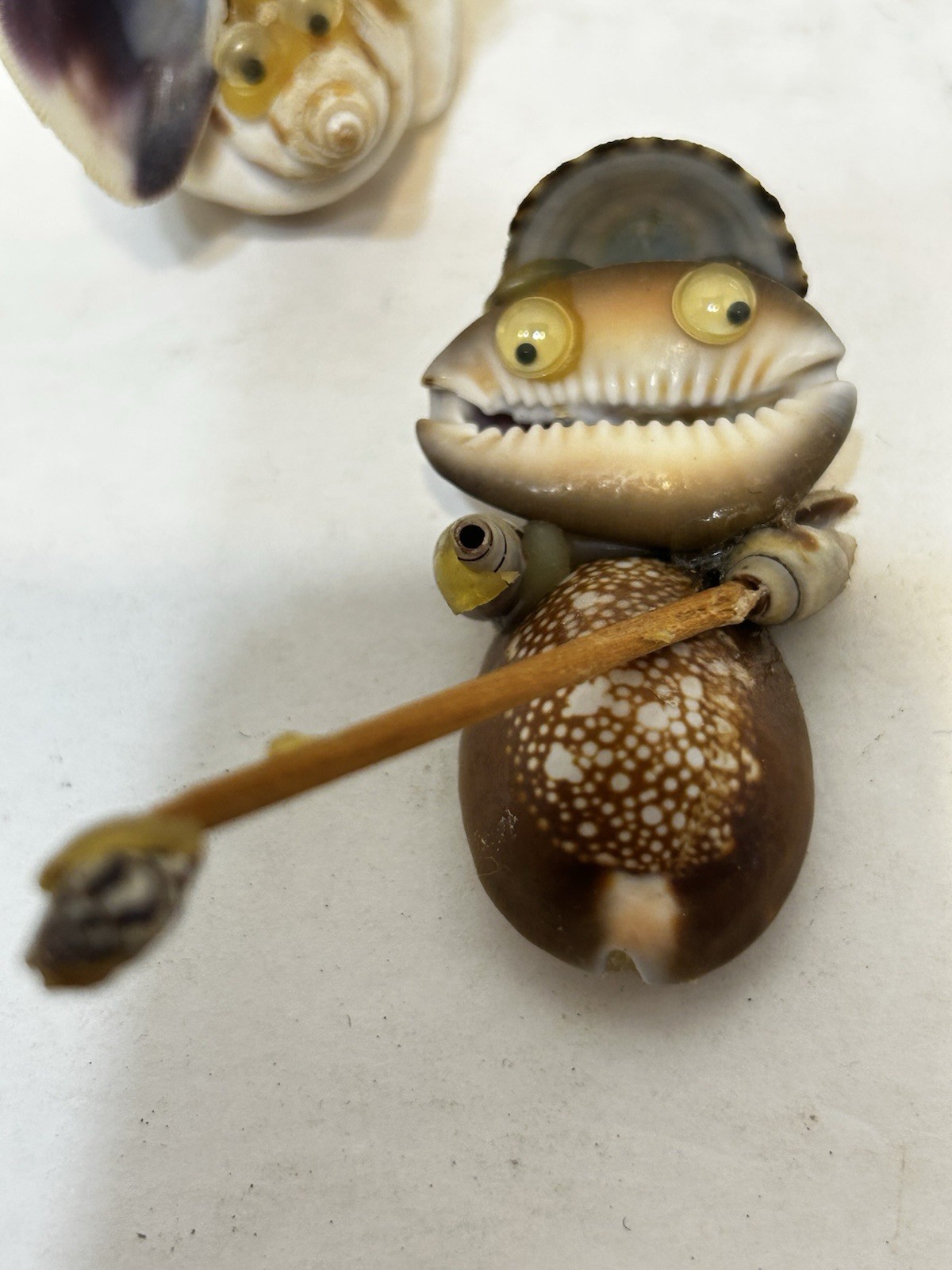 Vintage Handcrafted Whimsical Sea Shell Figures Set of 3 Collectible
