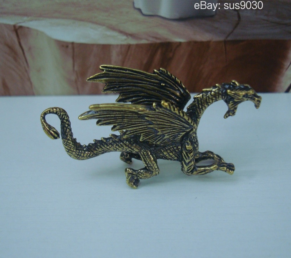 Brass Winged Dragon Pterosaur Figurine – Mythical Decor Accent