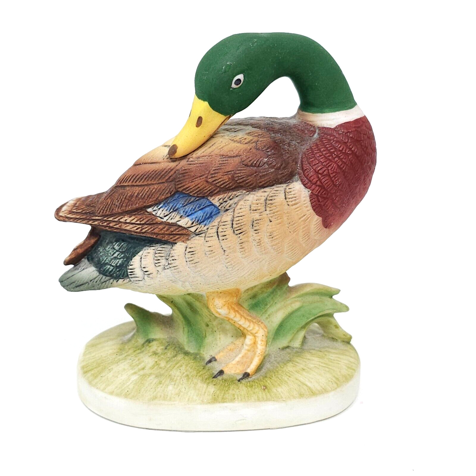 Lefton Mallard Duck Porcelain Figurine Statue 4″ Japan KW214 Hand Painted VTG