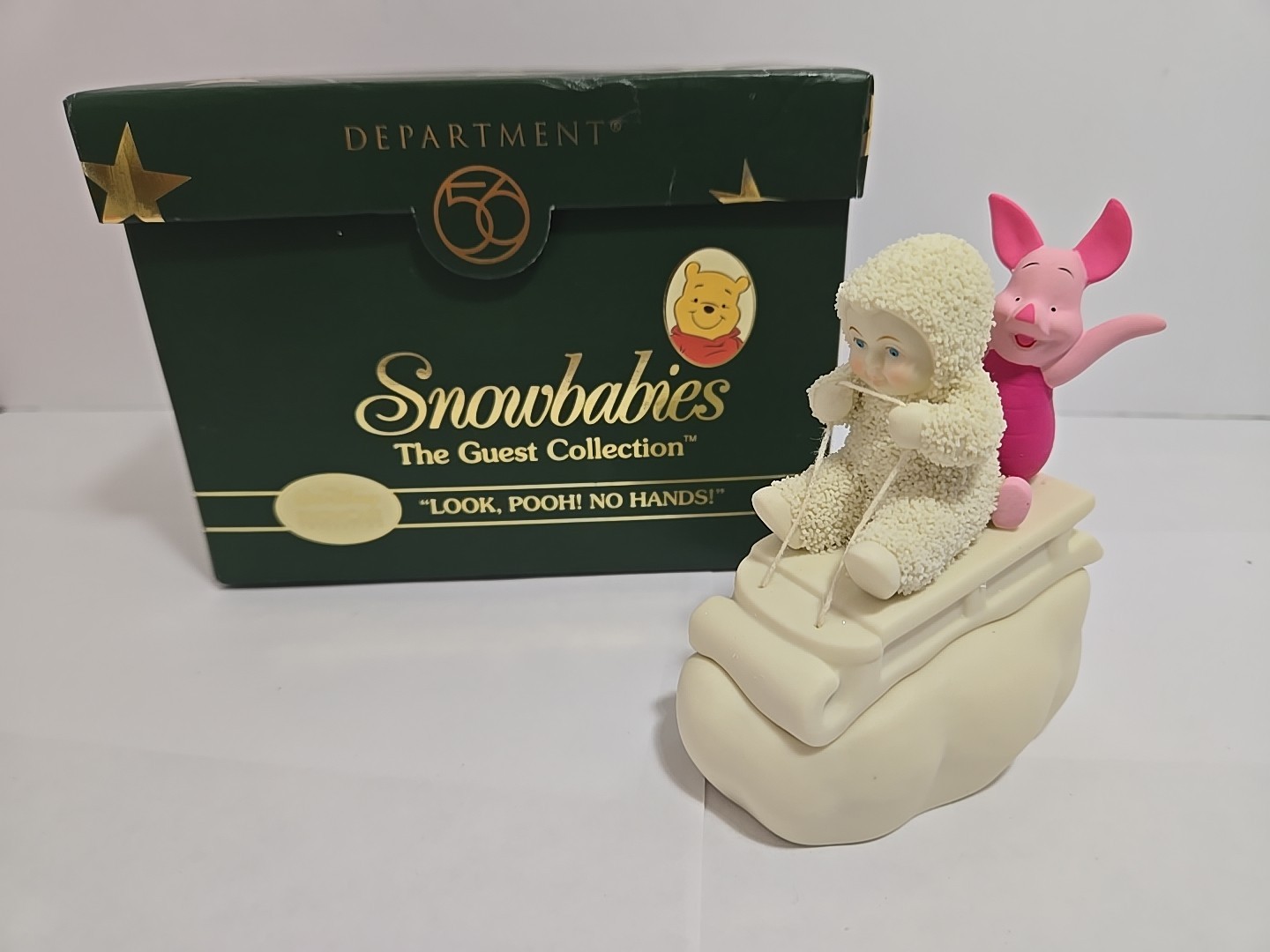 Dept. 56 Snowbabies Disney “Look, Pooh! No Hands!” Piglet & Winnie The Pooh Sled