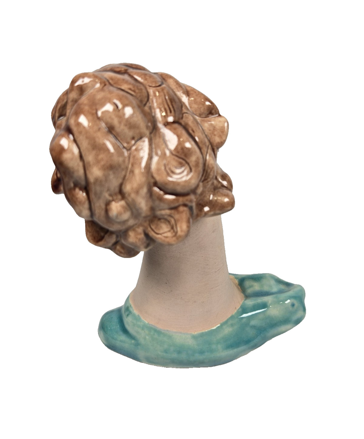 Goldscheider style Free Standing 6″ Bust Aqua blue Orange lipstick