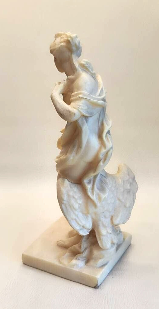 Lady girl with a swan bird USSR Russian resin figurine