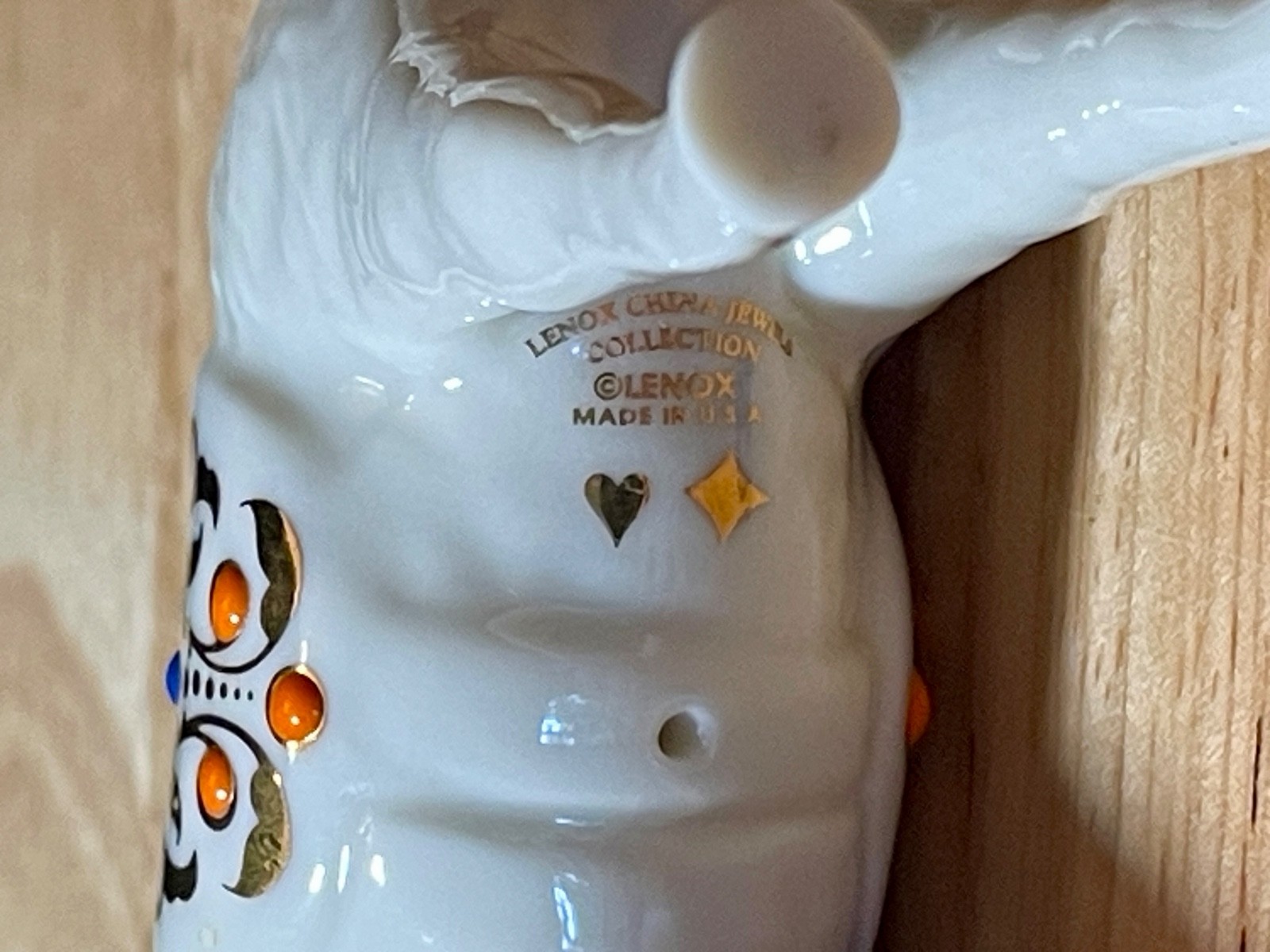 Lenox China Jewels Nativity Donkey Figurine Porcelain Blue Orange Jewels