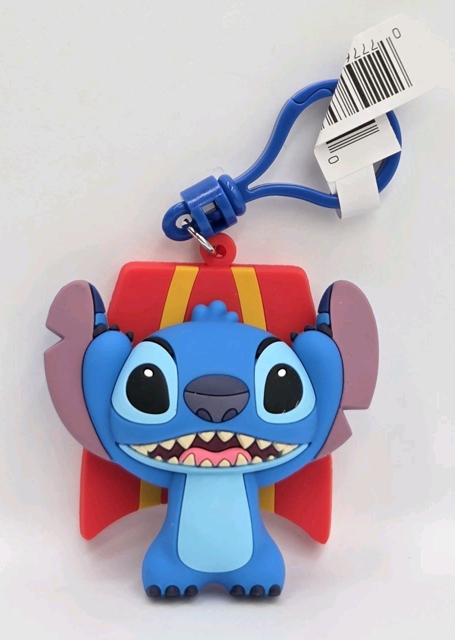 New With Tag – Disney Stitch With Surfboard Figural Bag Clip Series 7 Keychain