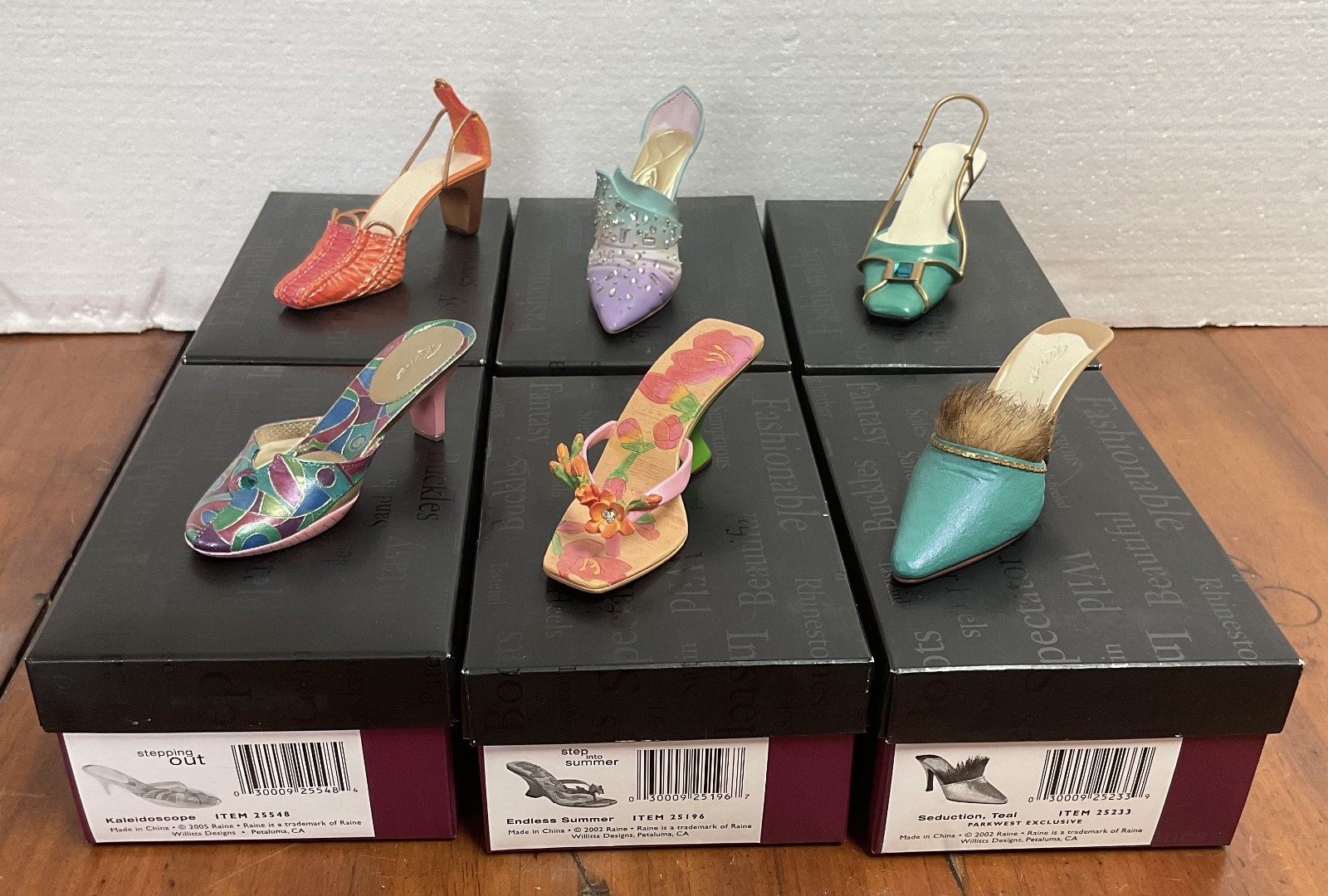 Lot of 6 Just the Right Shoe by Raine Slip-On & Heel Figurines w/ Boxes COAs