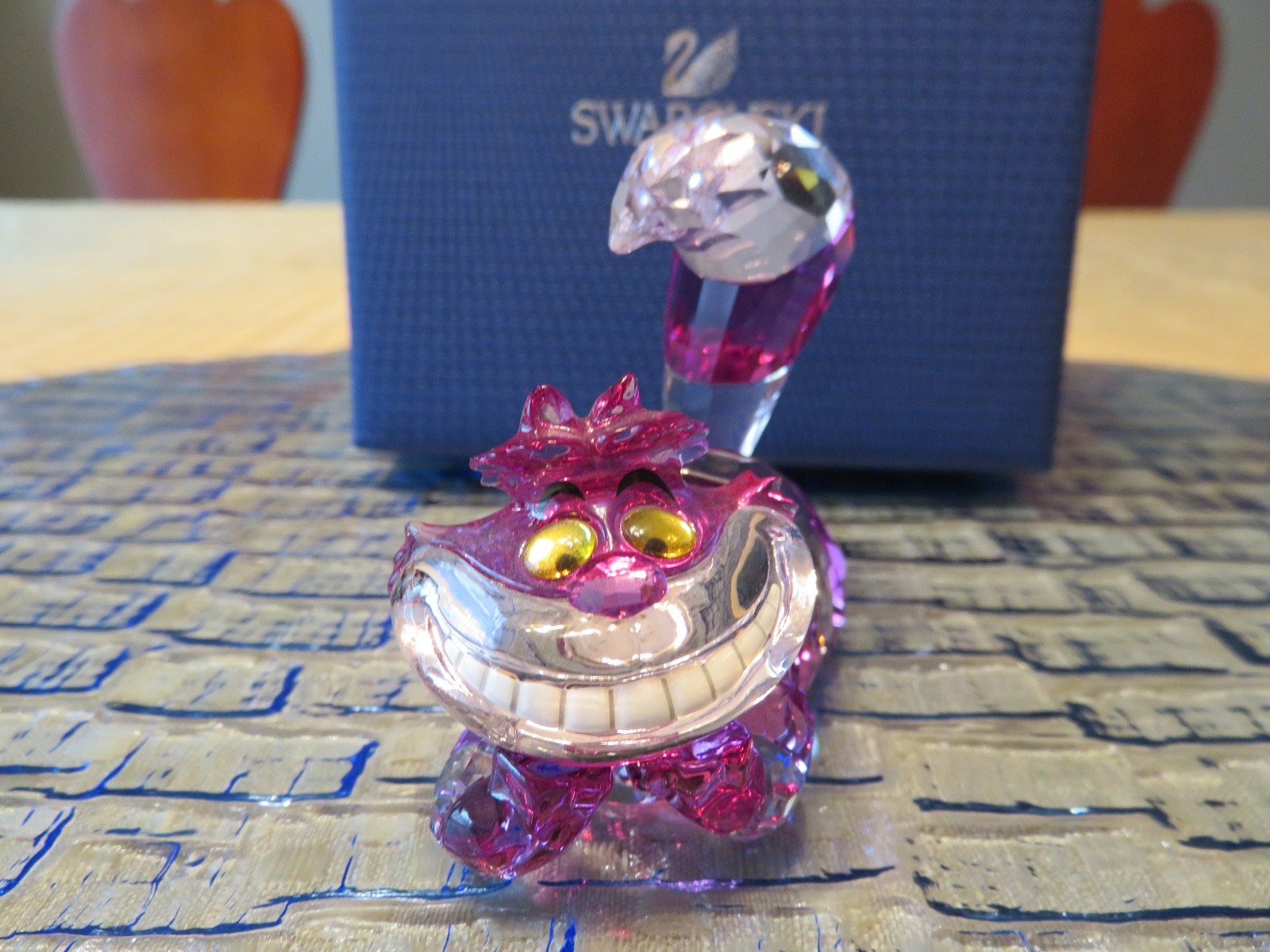 Swarovski Crystal Cheshire Cat, Pink and Purple, Preowned, Original Packaging