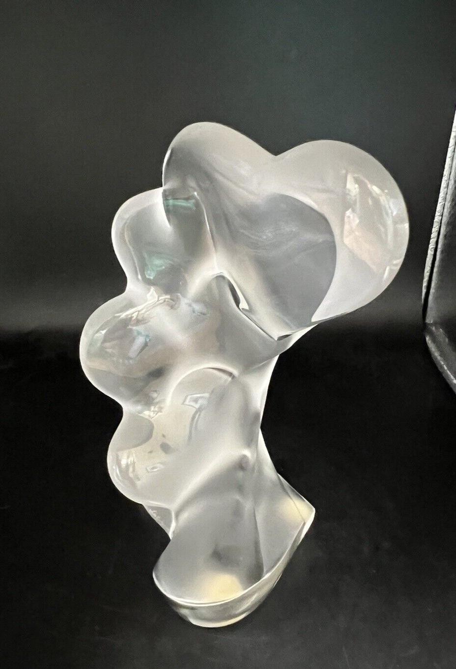 LALIQUE Saint St Valentin Crystal HEART Valentine Figurine & Swarovski stand