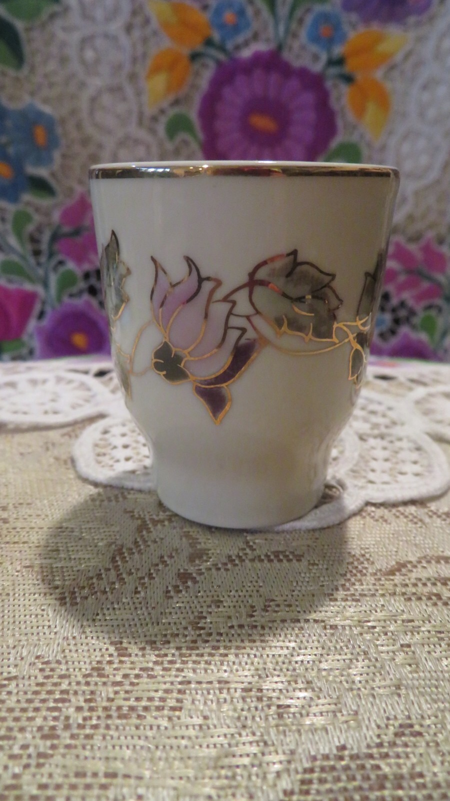 Zsolnay Hungary Pecs Hand Painted Porcelain Shot glass